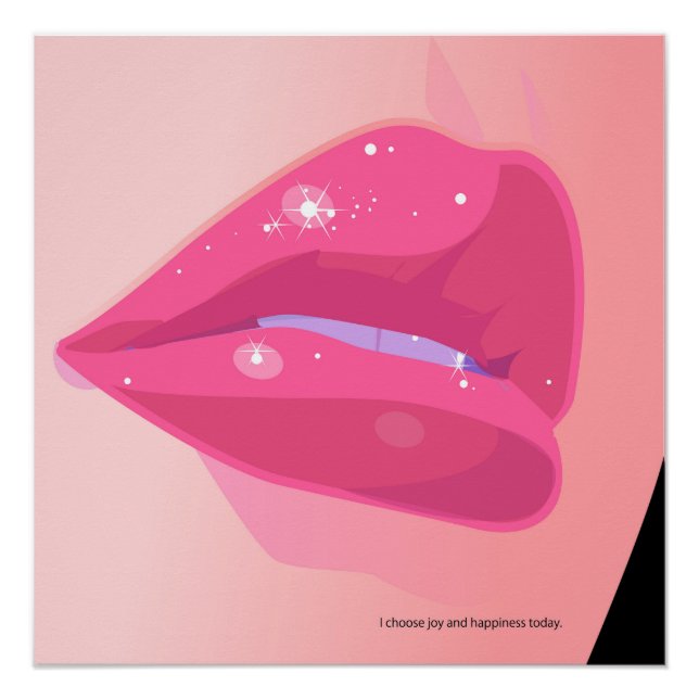 Póster Sparkling Pink Lips (Anverso)
