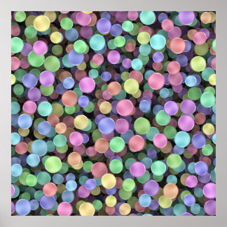 Póster Sparkling Rainbow Polka Dots