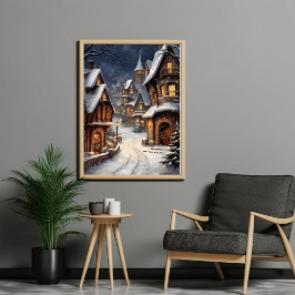 Póster Sparkling Winter Village: Twinkling con luces