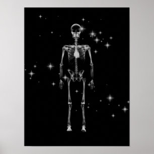 Póster Sparkling X-Ray Skeleton - B&W