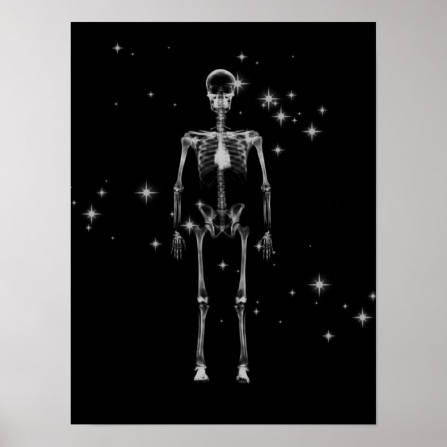 Póster Sparkling X-Ray Skeleton - B&W (Frente)