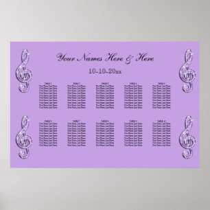 Póster Sparkly Lilac Treble Limpia la tabla de asientos B