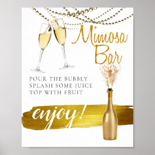 Póster Sparkly So Elegant Bridal Brunch Mimosa Bar Rótulo