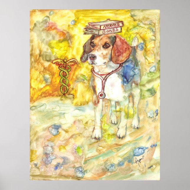 Póster Sparky va con el poster de la escuela de medicina (Frente)