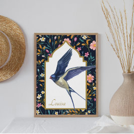 Póster Sparrow Bird Woodland Meadow Maximalist