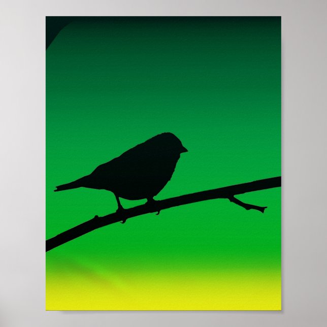 Póster Sparrow Silhouette On Limonene (Frente)