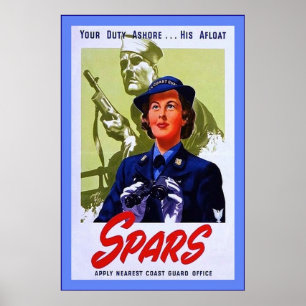 Póster SPARS~Vieja Segunda Guerra Mundial