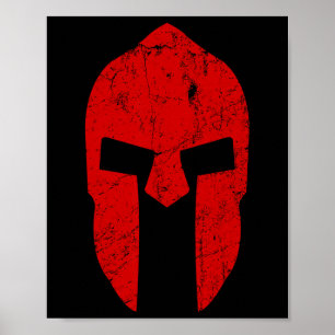 Póster Spartan Warrior Helmet Gym Motivación Esparta Anci