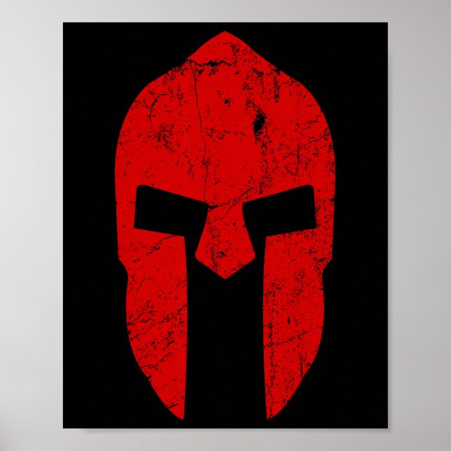 Póster Spartan Warrior Helmet Gym Motivación Esparta Anci (Frente)