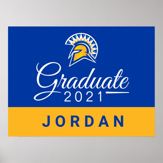 Póster Spartans del estado de San José 2021 Graduado (Frente)