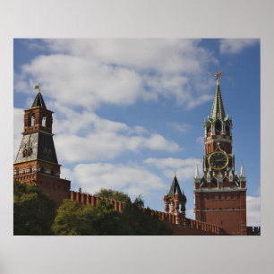 Póster Spasskaya Tower in Red Square, Moscow, Russia
