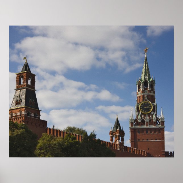 Póster Spasskaya Tower in Red Square, Moscow, Russia (Frente)
