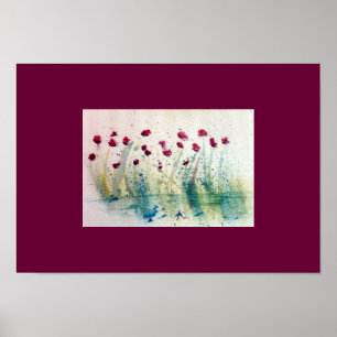 Póster Spatter acuarela floreciente