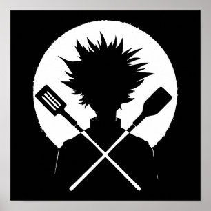 Póster Spatulas Chef Loco Cocina Divertida