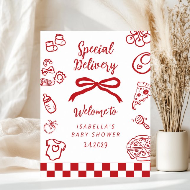 Póster Special Delivery Pizza Baby Shower Welcome (Subido por el creador)
