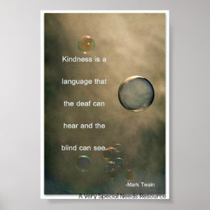 Póster Special Needs Kindness is a Language Poster
