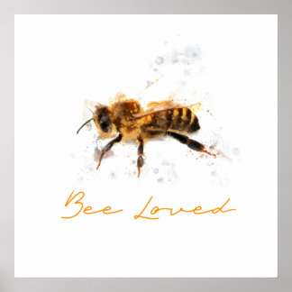 Póster Special Watercolour Bee Loved poster Matte