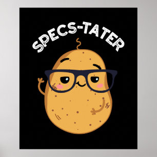 Póster Speckter Funny Potato Spectacle Pun Dark BG