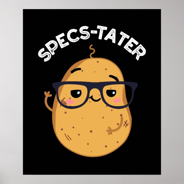 Póster Speckter Funny Potato Spectacle Pun Dark BG (Frente)