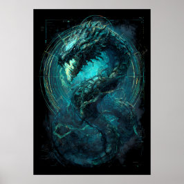Póster Spectral Coil Cyberpunk Serpent Dark Art 