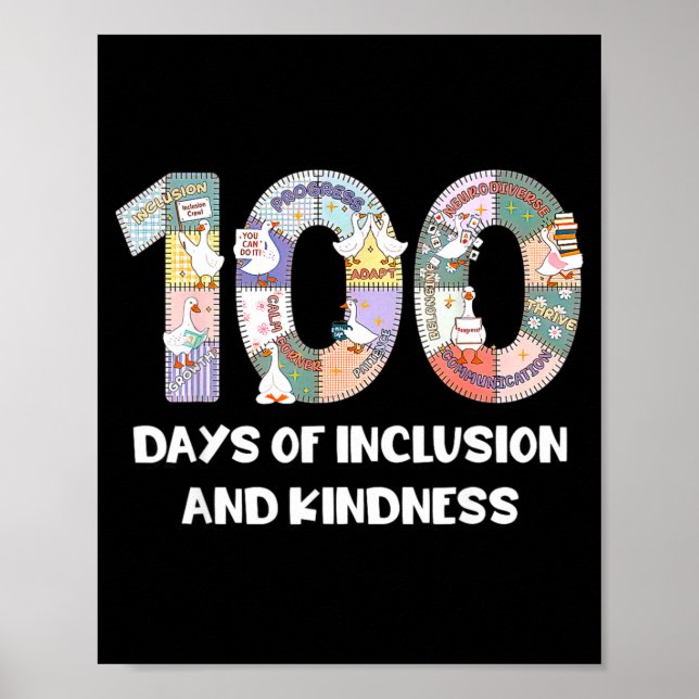 Póster SPED Silly Autism 100 Days School Teacher Goose In (Frente)