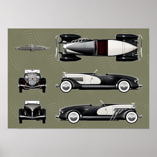 Póster Speedster de Duesenberg (Frente)
