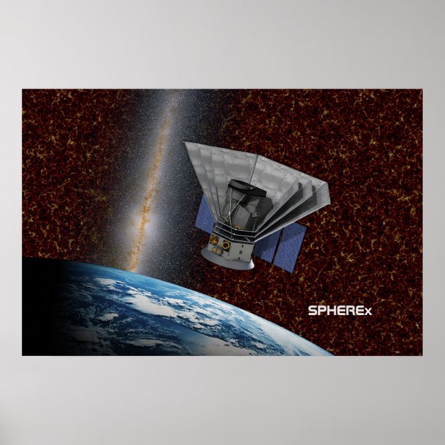 Póster SPHEREx Galaxy Hunter Spacecraft (Frente)