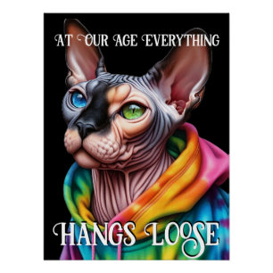 Póster Sphynx Cat Hangs Loose Cumpleaños