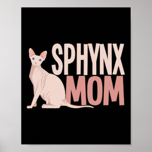 Póster Sphynx Mom Cat Sphinx Hairless Cat Dueño