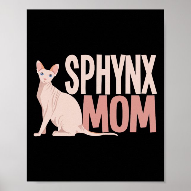 Póster Sphynx Mom Cat Sphinx Hairless Cat Dueño (Frente)
