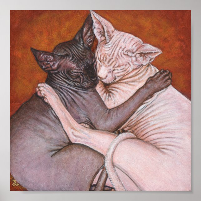 Póster Sphynx Sphinx Cat Pintura Art (Frente)
