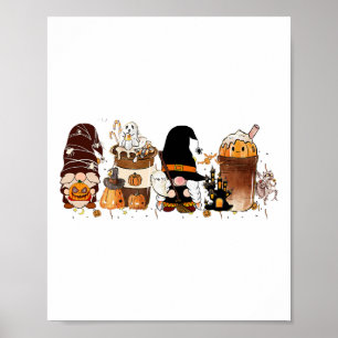 Póster Spice cute de calabaza latte helado café otoño caí