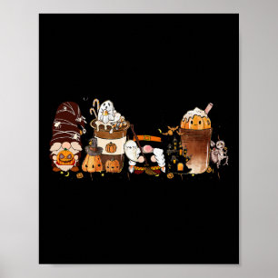 Póster Spice cute de calabaza latte helado café otoño caí