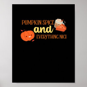 Póster Spice De Calabaza Y Todo Lo Bonito Diseño Otoño