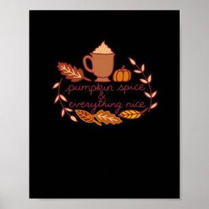 Póster Spice De Calabaza Y Todo Lo Que Agradable De Café