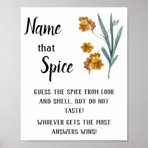 Póster "Spice It Up: Nombre Que Spice Bridal Shower Game"