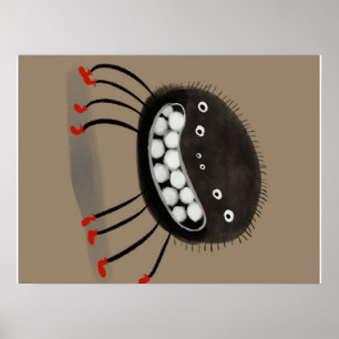 Póster Spider Aovers Gift   Un Monstruo Araña Sonriente