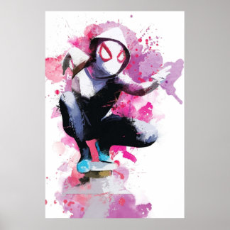 Póster Spider-Gwen - Splatter Art