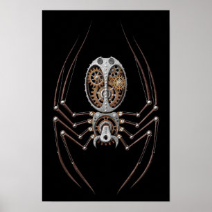 Póster Spider Steampunk en negro
