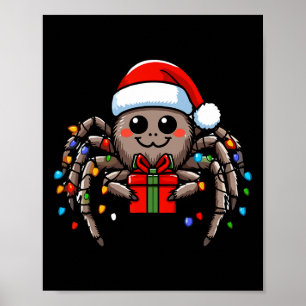 Póster Spider usando Navidades de Santa Hat navidad pijam