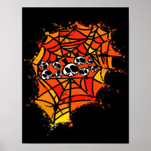 Póster Spider Webs   Calavera de arañas