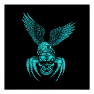 Póster Spiderskull con águila