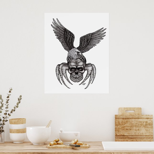Póster Spiderskull con águila (Cocina)