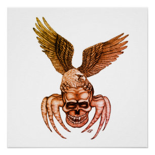 Póster Spiderskull con águila