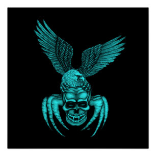 Póster Spiderskull con águila