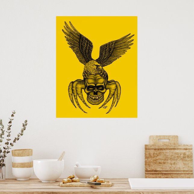 Póster Spiderskull con águila (Cocina)