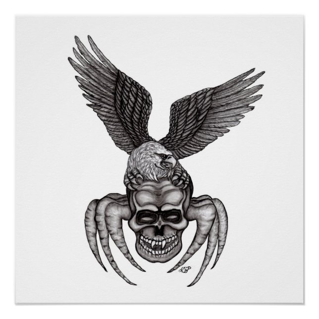Póster Spiderskull con águila (Anverso)