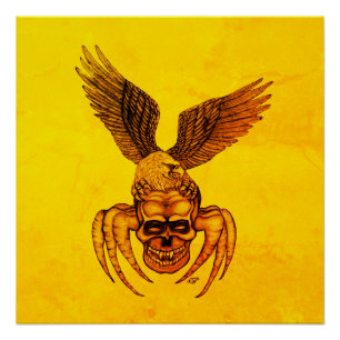 Póster Spiderskull con águila