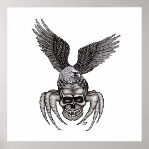 Póster Spiderskull con águila