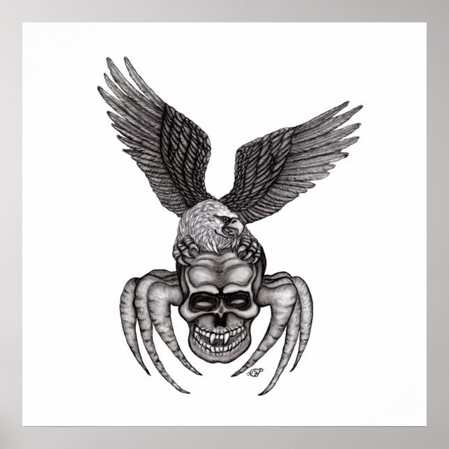 Póster Spiderskull con águila (Frente)